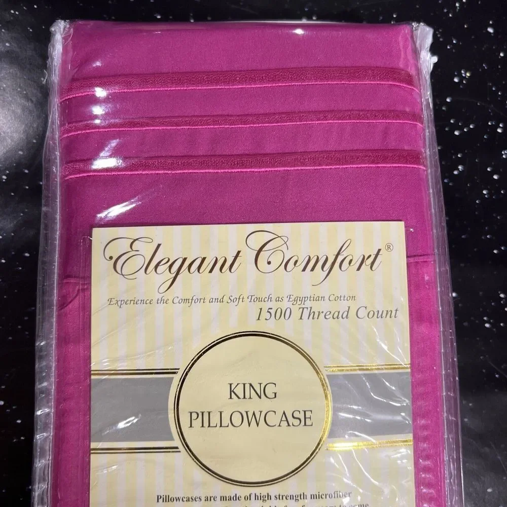 Elegant Comfort‎ Luxury Ultra Soft 2Pcs Pillowcase 1500 Thread Ct King Size Pink